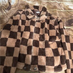 & Other Stories Brown Checkered Cardigan